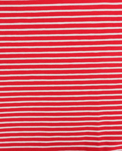Image de jersey de coton à rayures rouges 220 g/m² – disponible chez Šarlotes audumi