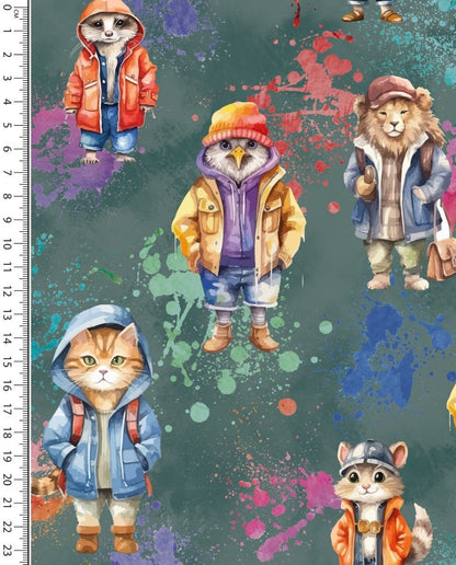 Cotton jersey - stylish animals 200 g/m²