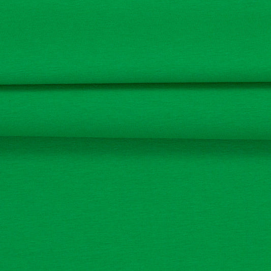 Image of cotton jersey in grass green 210 g/m² – available at Šarlotes audumi