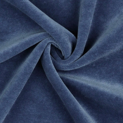 Puuvillane veluur - suitsune teksasinine 250 g/m²