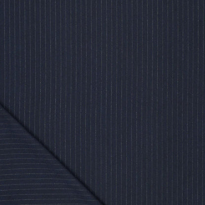 Image of costume fabric with a fine lurex stripe - dark blue | 195 g/m² | 145 cm – available at Šarlotes audumi