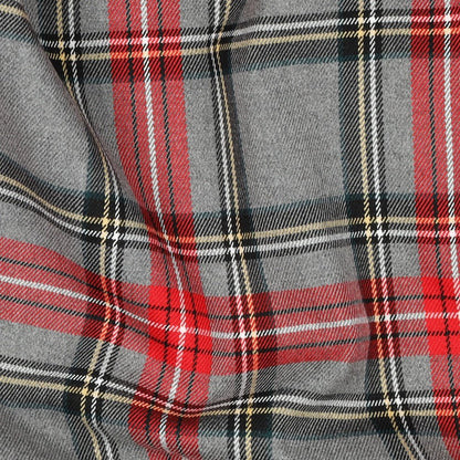 Image of suiting fabric - red and light gray checked 230 g/m² – available at Šarlotes audumi
