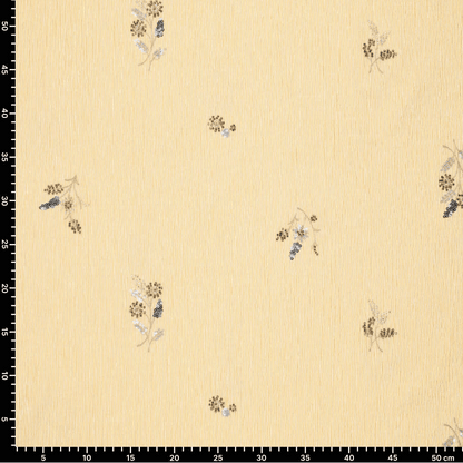 Pilt särgi kangast elastaaniga - kollane triibuline, tikitud pärlitega 135 g/m² – saadaval Šarlote audumid