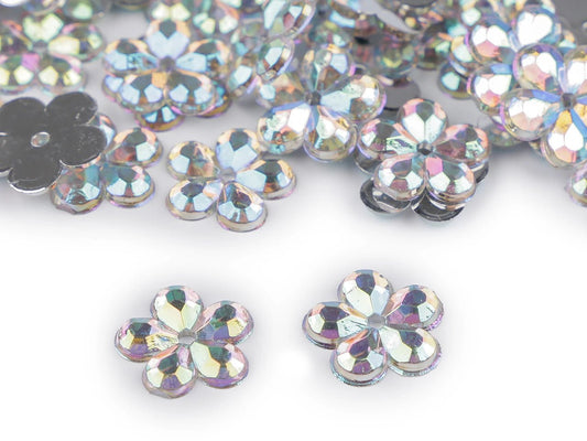 Attēls ar Kristāli piešujami puķīte | Ø11 mm, 100 gab. – pieejams Šarlotes audumi
