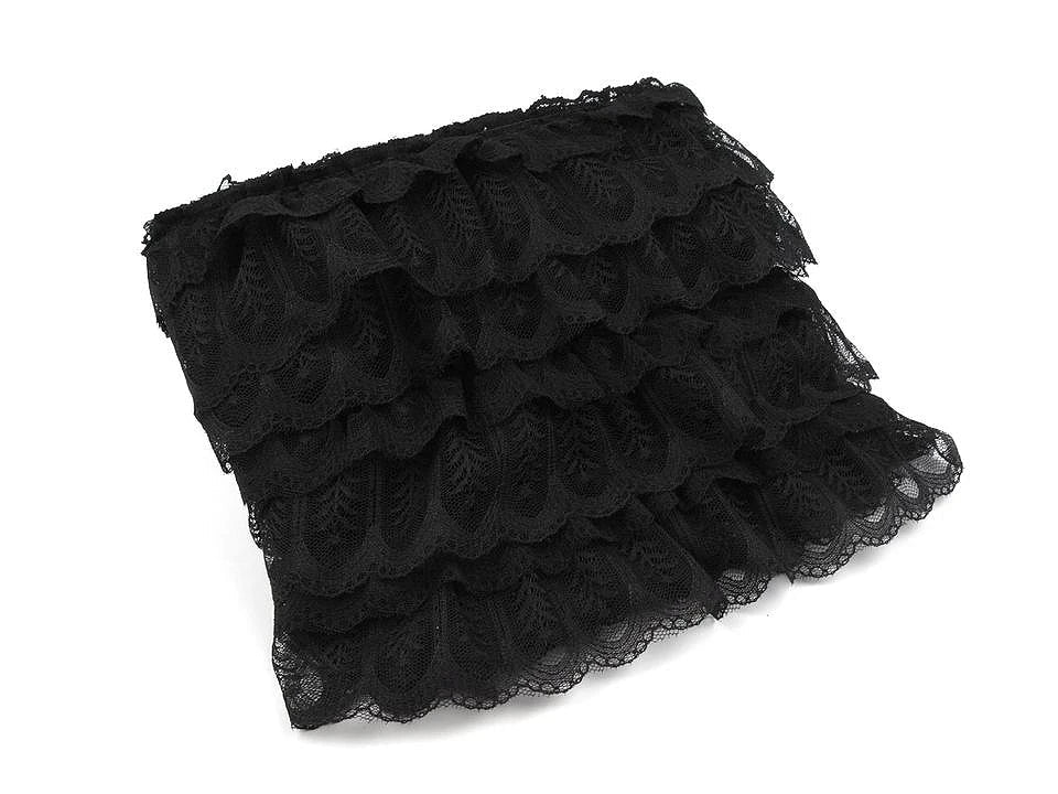 Attēls ar Krokota mežģīņu lente 85–95 mm - melna – pieejams Šarlotes audumi