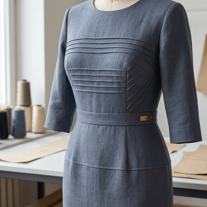 Image du tissu Lina – bleu-gris 235 g/m² – disponible chez les tissus de Charlotte