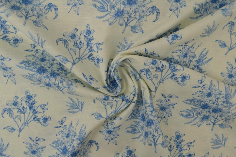 Lins ar kokvilnu-zili ziedi 170 g/m²
