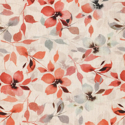 Linen avec viscose - fleurs orange 120 g/m²