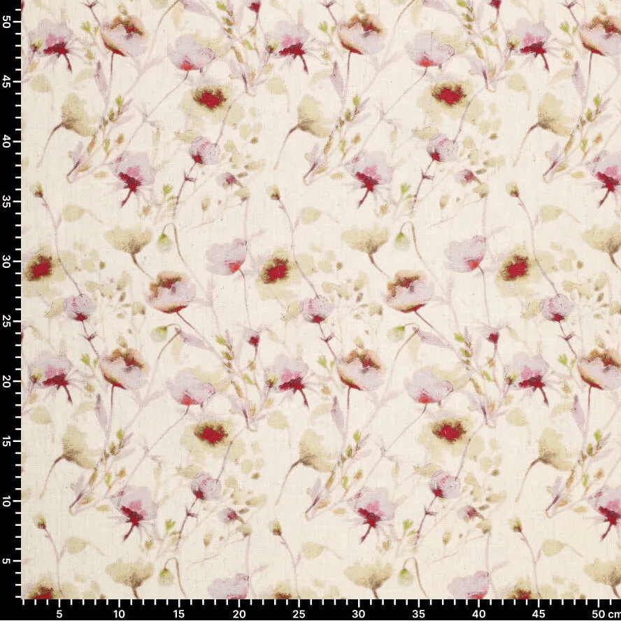 Attēls ar Lins ar viskozi - puķu zirnīši 120 g/m² – pieejams Šarlotes audumi