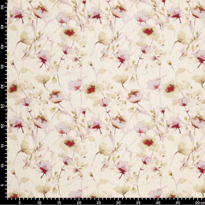 Image of linen with viscose - floral pea print 120 g/m² – available at Šarlotes audumi