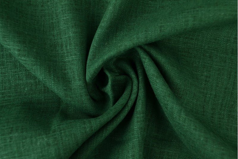 Image of linen with viscose, emerald green, 200 g/m² – available at Charlotte's Fabrics