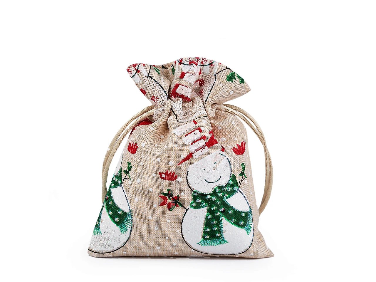 Attēls ar Maisiņš ar Ziemassvētku tematiku| 10×13 cm| dažādu toņu – pieejams Šarlotes audumi