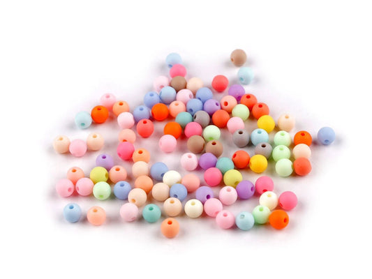 Matētas plastmasas pērlītes Ø6 mm|20g