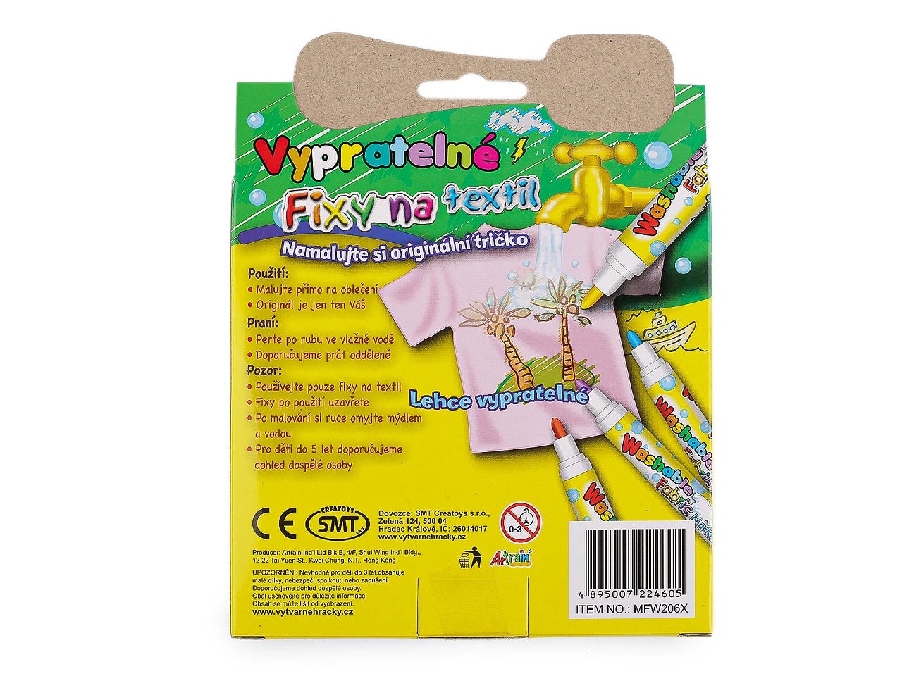 Attēls ar Mazgājami tekstila flomāsteri – 6 krāsu komplekts – pieejams internetā Šarlotes audumi