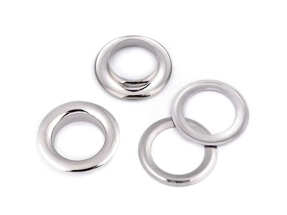 Attēls ar Metāla gredzeni, Luversi iekšējais Ø12 mm / ārējais Ø21 mm |10 gab | dažādu toņu – pieejams Šarlotes audumi