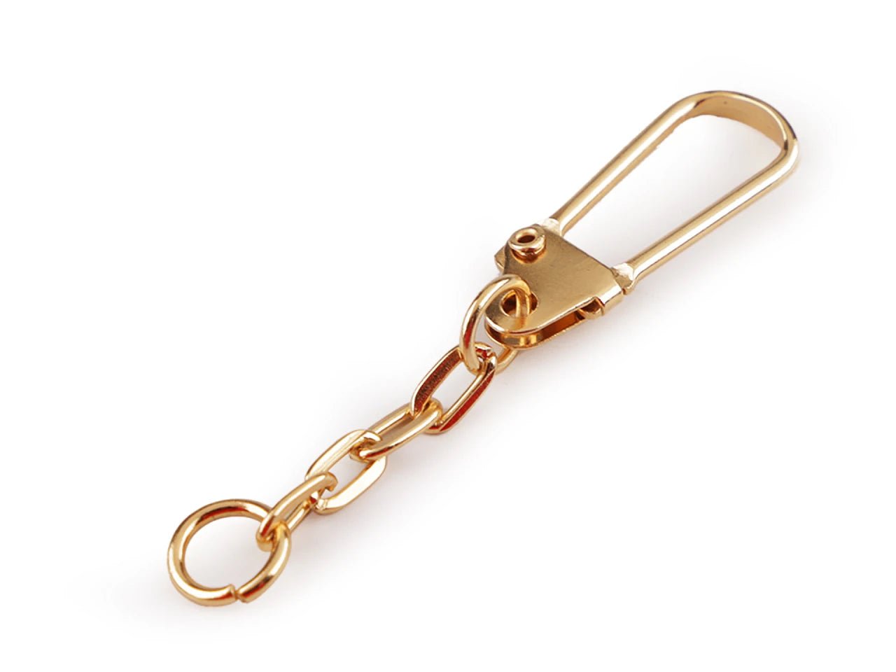 Attēls ar Metāla karabīne ar ķēdīti| 11 x 26 mm 10 gab.|dažādu toņu – pieejams Šarlotes audumi