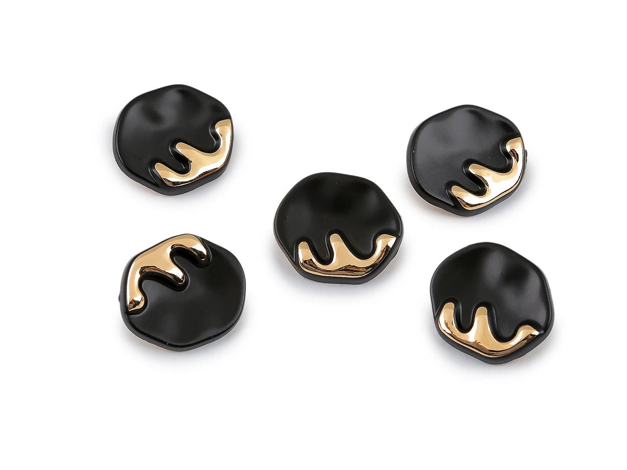 Image of black metal shank buttons with an accent, 23 mm – available at Šarlotes audumi