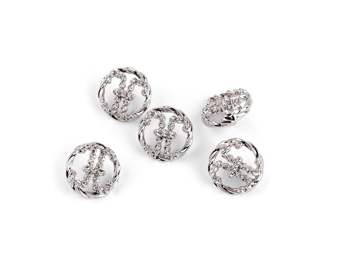 Metallnööbid jalal 15 mm – saadaval veebis Šarlotes audumi