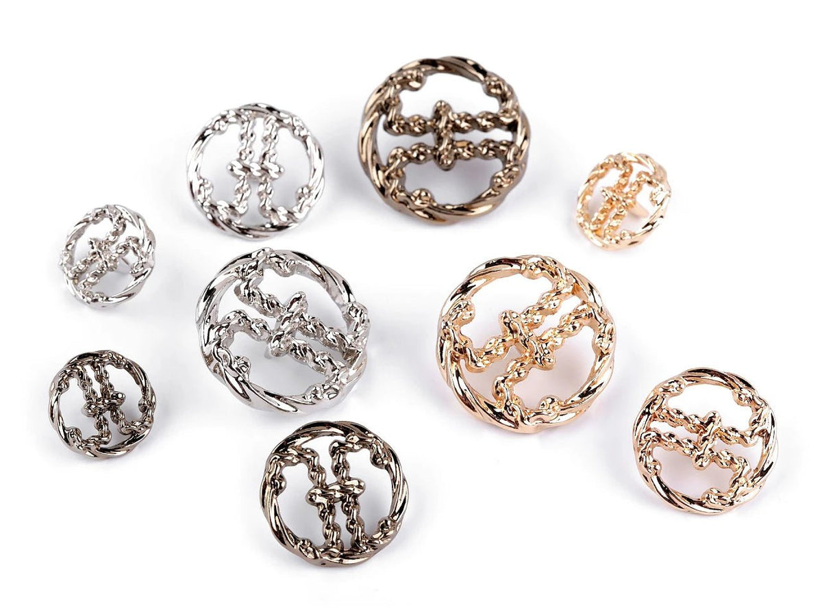 Metallnööbid jalal 15 mm – saadaval veebis Šarlotes audumi