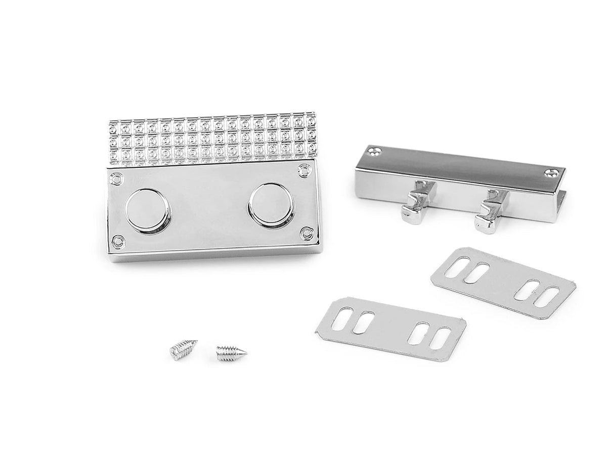 Pilt metallist kotikinnisest 27 × 41 mm – hõbedane – saadaval veebis Šarlote kangad