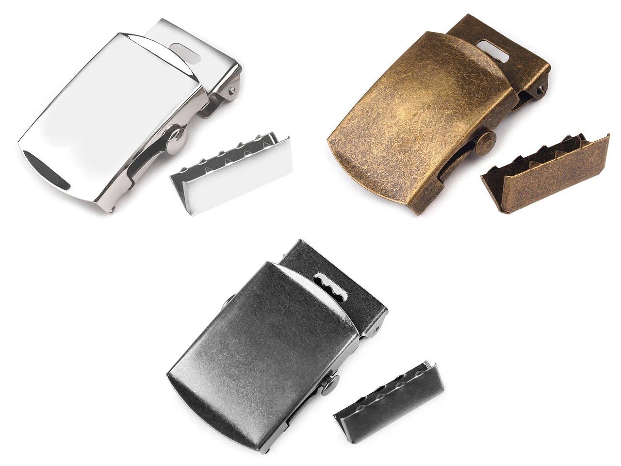 Attēls ar Metāla sprādze jostai ar nobeiguma galu – 30 mm|dažādu toņu – pieejams Šarlotes audumi