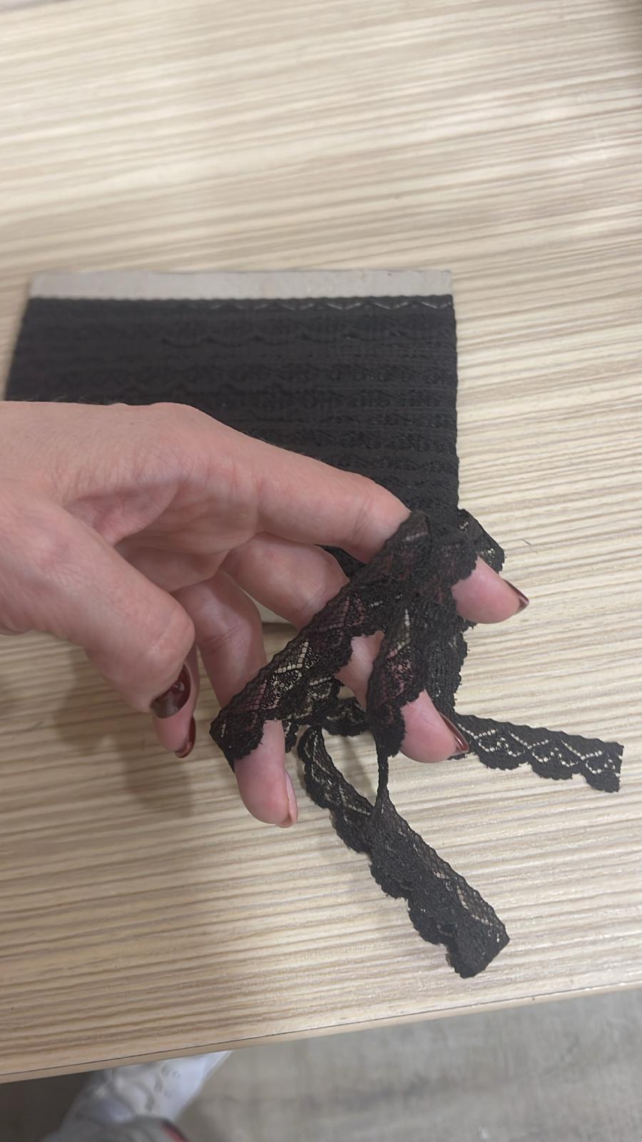 Attēls ar Mežģīne 1,4 cm-tumši brūna – pieejams internetā Šarlotes audumi