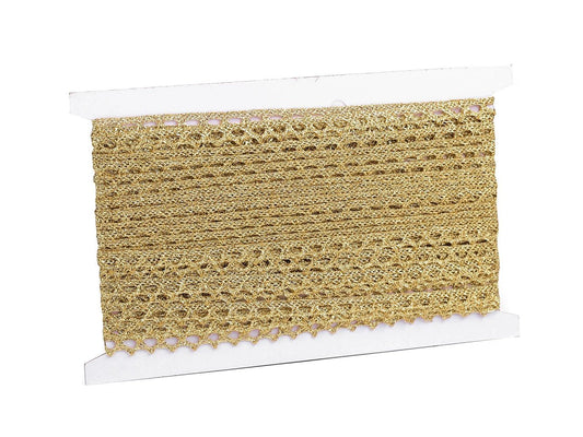 Attēls ar Mežģīne - zelta 1 cm – pieejams Šarlotes audumi