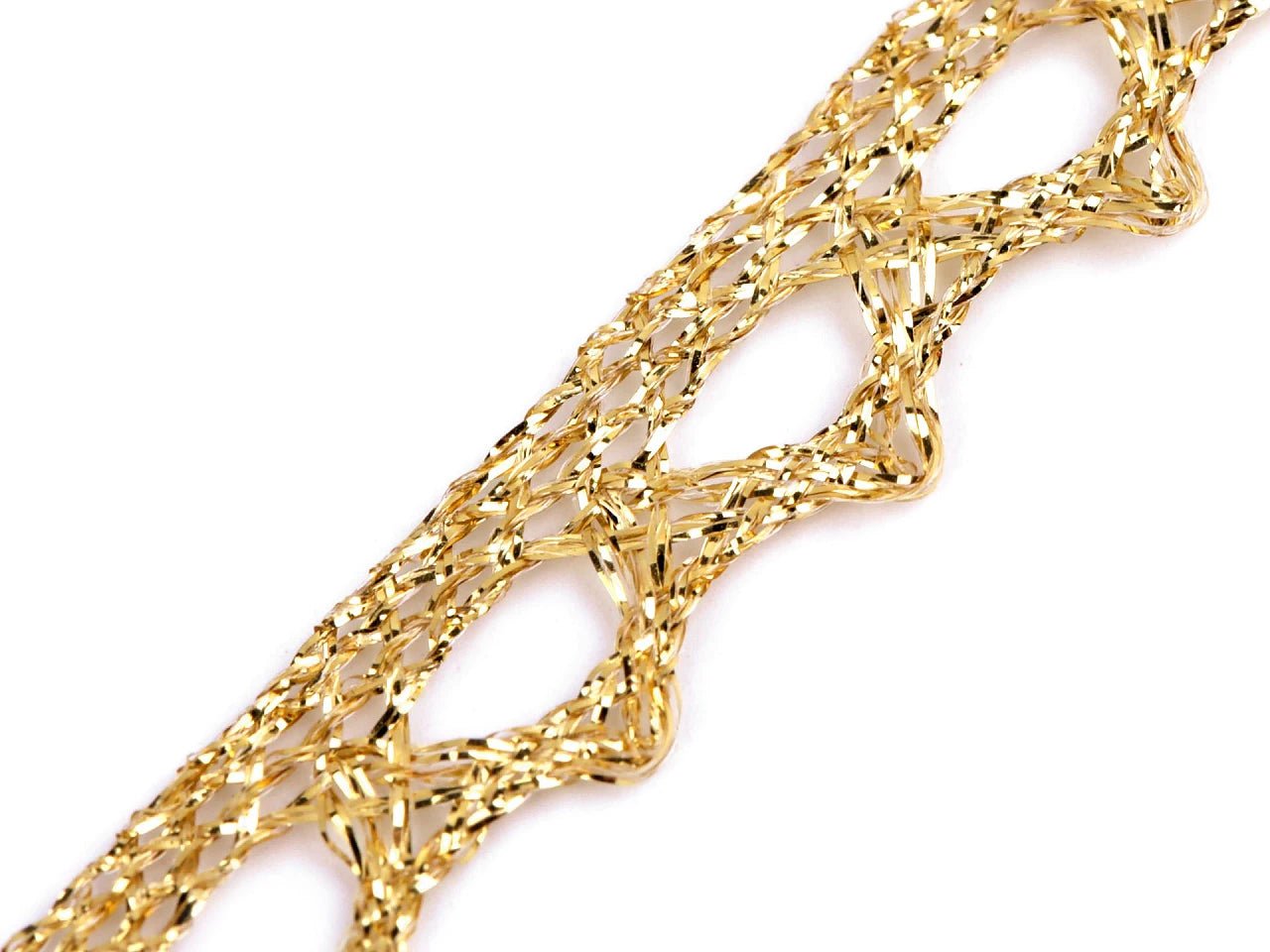 Attēls ar Mežģīne - zelta 1 cm – pieejams Šarlotes audumi