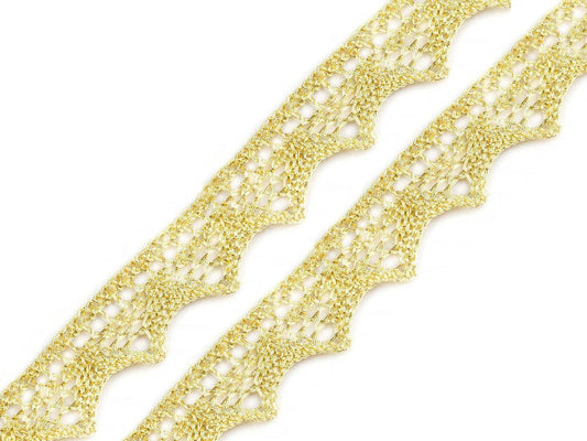 Attēls ar Mežģīne - zelta 2 cm – pieejams Šarlotes audumi