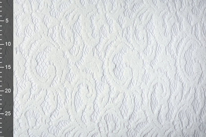 Tissu dentelle - velours blanc laiteux 200 g/m²