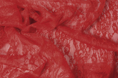 Image with fine lace fabric - red 50 g/m² – available at Šarlotes audumi