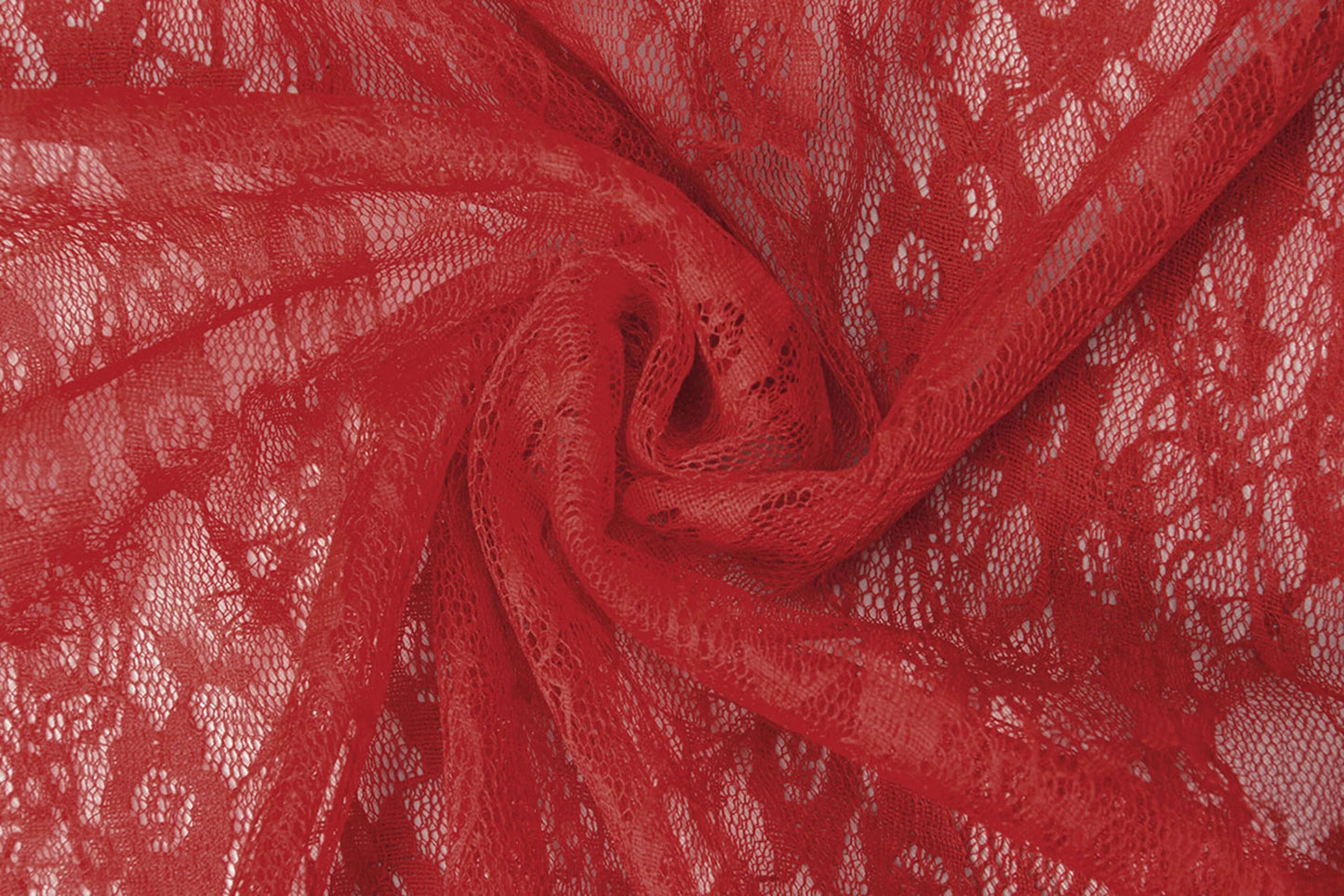 Attēls ar Mežģīņu audums smalks - sarkans 50 g/m² – pieejams Šarlotes audumi