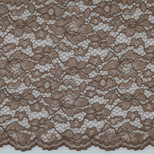 Image de tissu dentelle - teinte chocolat 130 g/m² – disponible chez Šarlotes audumi