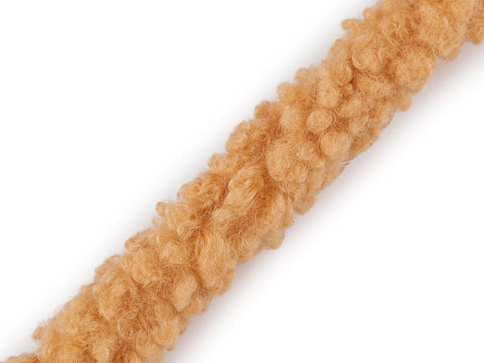 Image of soft, decorative imitation lambswool trim ribbon - 1 m – available online at Šarlotes audumi