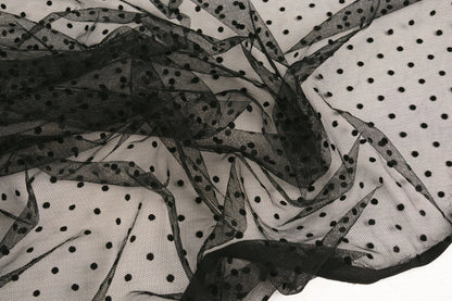 Soft tulle with dots - black