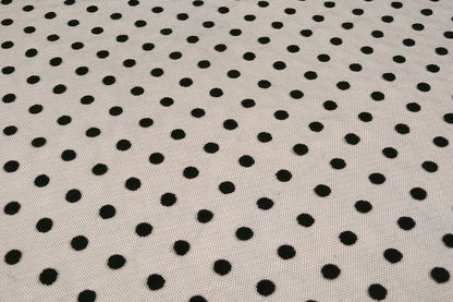 Image of soft tulle with velvet dots - black – available online at Šarlotes audumi