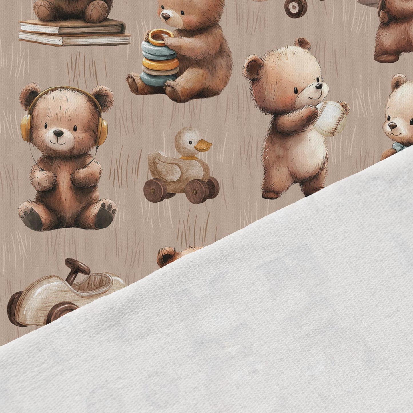 Puuvillane aasaline trikookangas - karupoegade vembud 250 g/m²