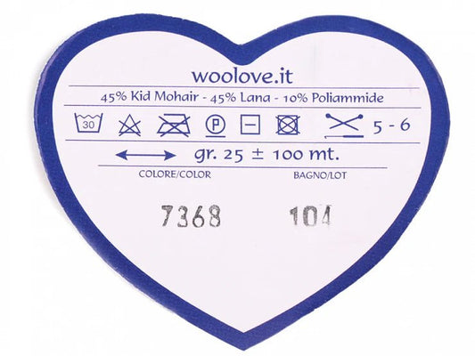 Mohēras dzija - WOOLOVIT.IT 100 m 25 g - gaiši zila #9