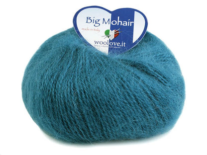 Fil mohair - WOOLOVIT.IT 100 m 25 g - bleu-vert #7441