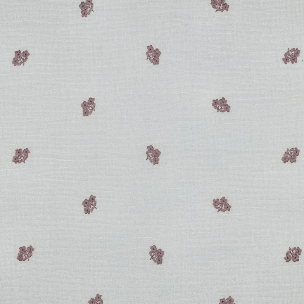 Attēls ar Muslīns - izšūtas puķes 130 g/m² – pieejams Šarlotes audumi