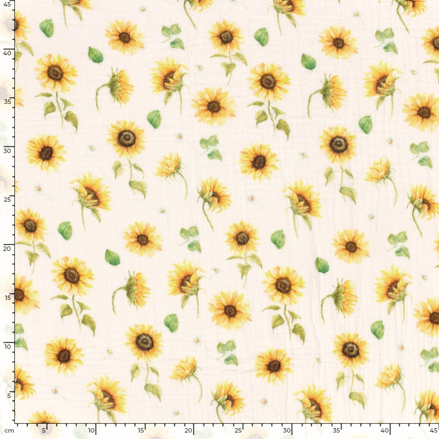 Attēls ar Muslīns - saules puķes 120 g/m² – pieejams Šarlotes audumi