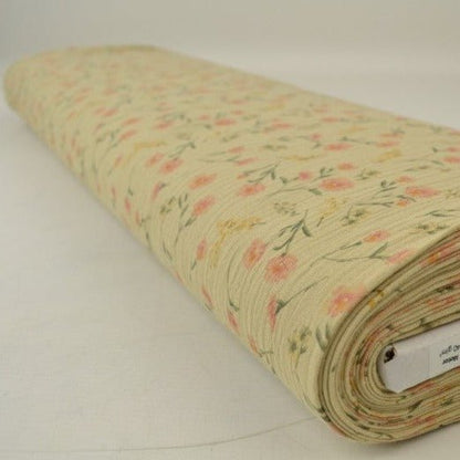 Musliin - õrnad lilled beežil taustal 140 g/m²