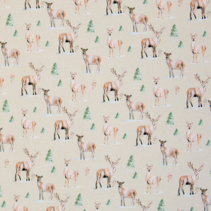 Image of Muslin - fawn with fir tree 130 g/m² – available at Šarlotes audumi