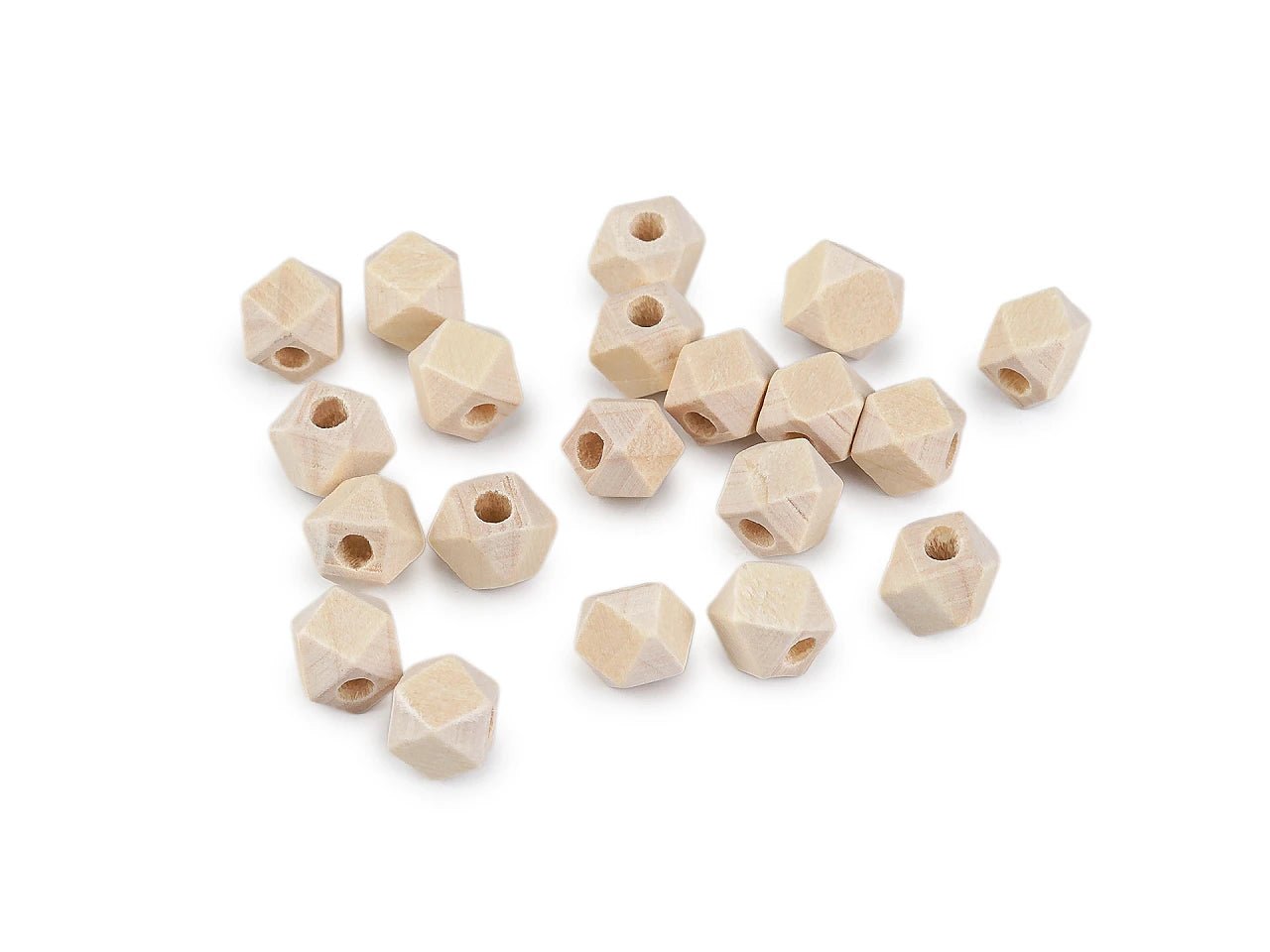 Pilt töötlemata puidust helmestest 8 × 8 mm – saadaval veebis Šarlotes audumi