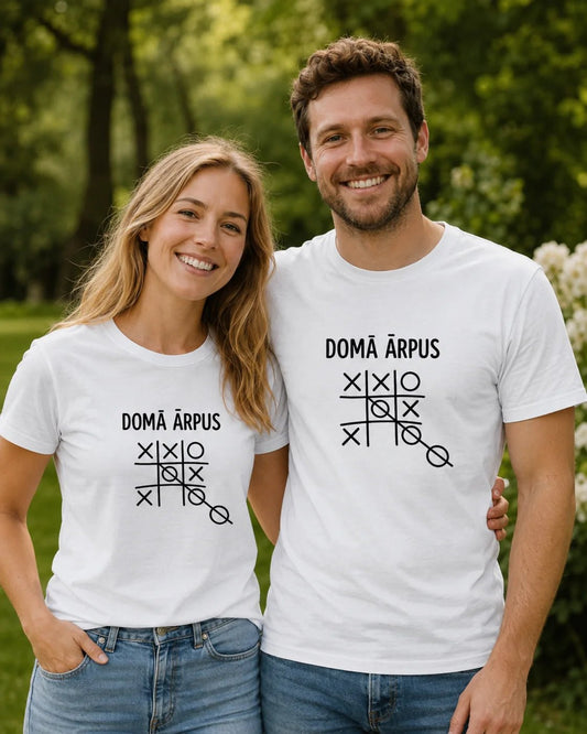 Attēls ar Organiskās kokvilnas T-krekls "Domā ārpus ierastā" – pieejams internetā Šarlotes audumi