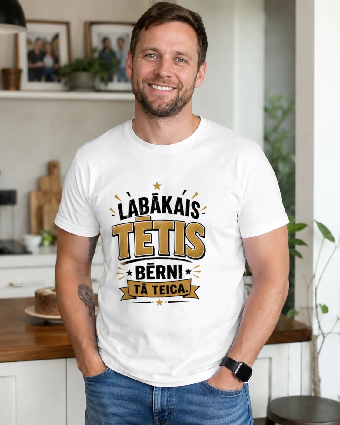 Organic cotton T-shirt "Best dad – the kids said so!" available online at Charlotte Fabrics