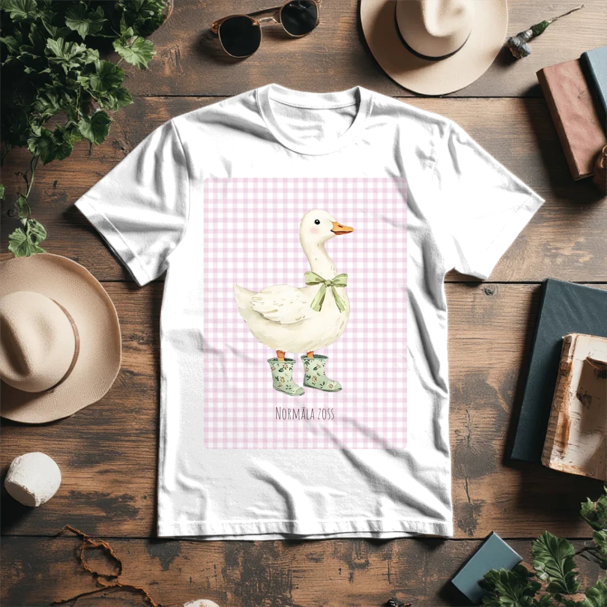 Image of Organic Cotton T-Shirt "Normal Goose" available online at Šarlotes audumi