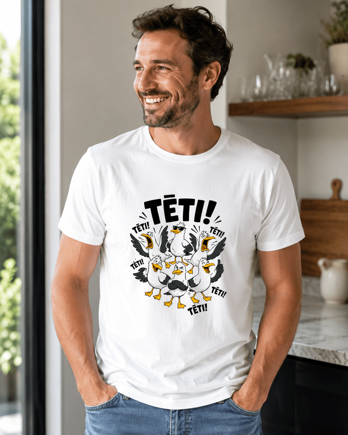 Image of organic cotton T-shirt "DAD" – available online at Charlotte's Fabrics