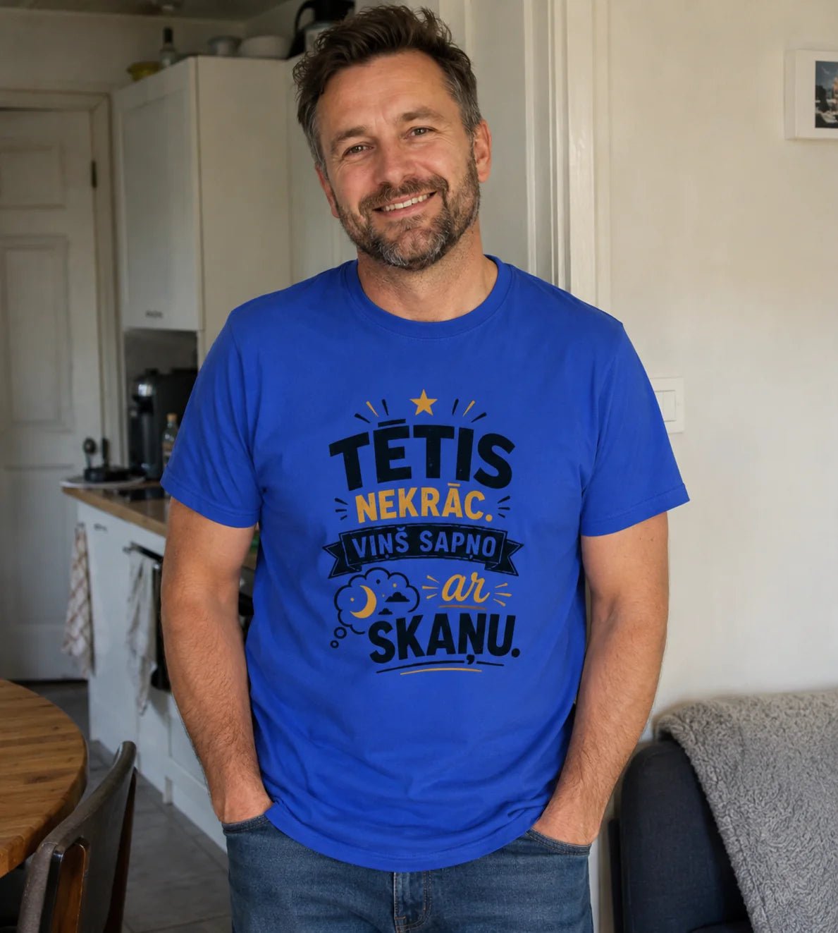 Pilt orgaanilisest puuvillast T-särgist „Tätis ei norska!“ – saadaval internetis Šarlotes audumi