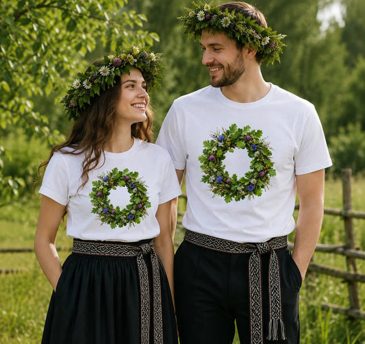 Attēls ar Organiskās kokvilnas T - krekls "Vainags" – pieejams Šarlotes audumi